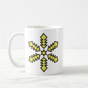 Glitter Sneeuwvlok - Gele Ster Koffiemok