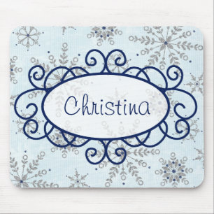 Glitter Sneeuwvlokken Mousepad Muismat