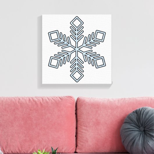 Glitter Snowflake - Baby Blue Branches Canvas Afdruk (Insitu (Woonkamer))