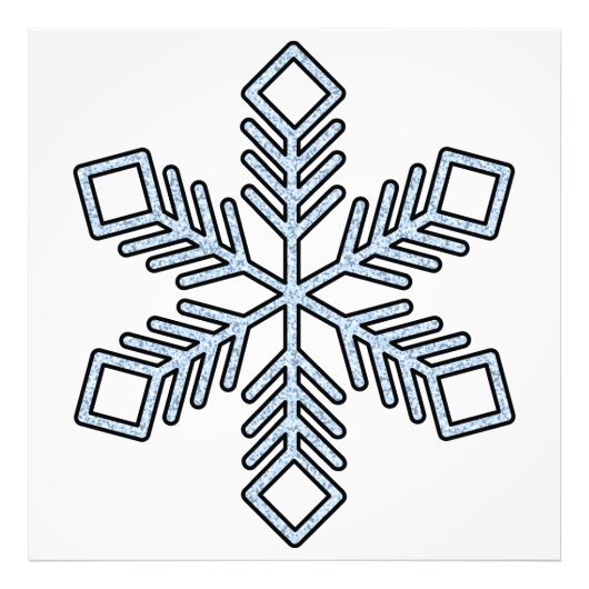 Glitter Snowflake - Baby Blue Branches Foto Afdruk (Voorkant)