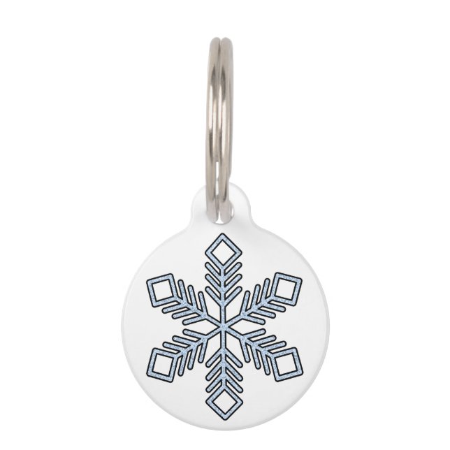 Glitter Snowflake - Baby Blue Branches Huisdierpenning (Voorkant)