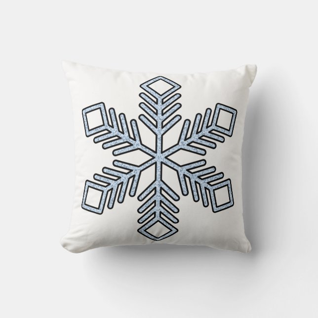 Glitter Snowflake - Baby Blue Branches Kussen (Voorkant)