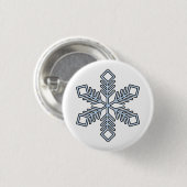 Glitter Snowflake - Baby Blue Branches Ronde Button 3,2 Cm (Voorkant /achterkant)