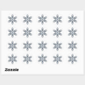 Glitter Snowflake - Baby Blue Branches Ronde Sticker (Vel)