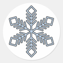 Glitter Snowflake - Baby Blue Branches Ronde Sticker