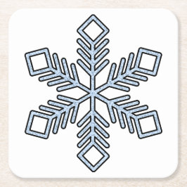 Glitter Snowflake - Baby Blue Branches Vierkante Kartonnen Onderzetter