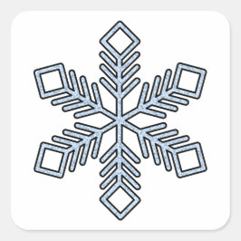 Glitter Snowflake - Baby Blue Branches Vierkante Sticker