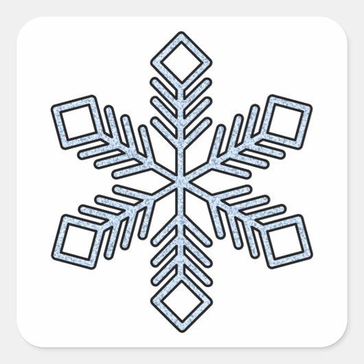 Glitter Snowflake - Baby Blue Branches Vierkante Sticker (Voorkant)