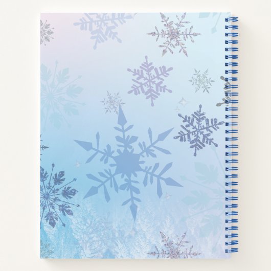 Glitter Snowflake Snowy Mountain Winter Notitieboek (Achterkant)