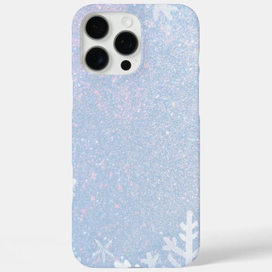 Glitter Snowflake Winter iPhone 16 Pro max hoesje (Achterkant)