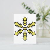 Glitter Snowflake - Yellow Star Briefkaart (Staand voorkant)
