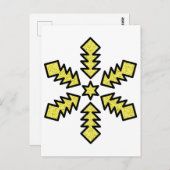 Glitter Snowflake - Yellow Star Briefkaart (Voorkant / Achterkant)