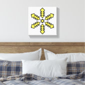 Glitter Snowflake - Yellow Star Canvas Afdruk (Insitu (Slaapkamer))