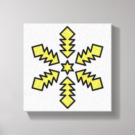 Glitter Snowflake - Yellow Star Canvas Afdruk