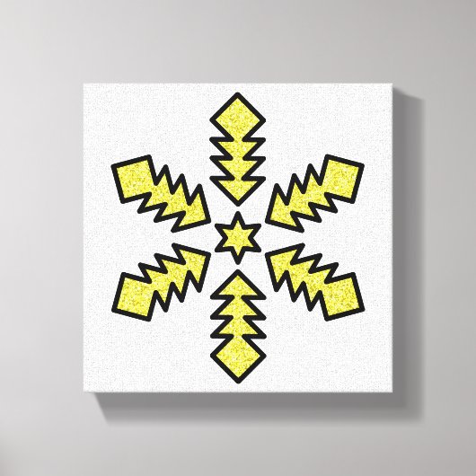 Glitter Snowflake - Yellow Star Canvas Afdruk (Voorkant)