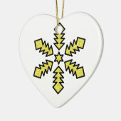 Glitter Snowflake - Yellow Star Keramisch Ornament (Links)