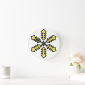 Glitter Snowflake - Yellow Star Ronde Klok (Huis)