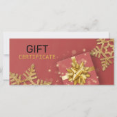 Glitter Snowflakes Gold Cadebox Red Cadeaukaart (Voorkant)