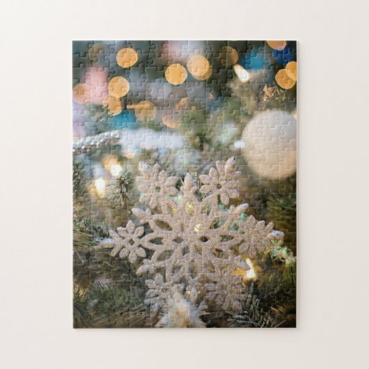 Glitter Snowflakes kerstversieringen Legpuzzel (Verticaal)