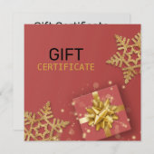 Glitter Snowflakes Red Cadeaukaart (Voorkant / Achterkant)
