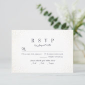 Glitter Sophisticated Monogram bruiloft RSVP Kaartje (Staand voorkant)