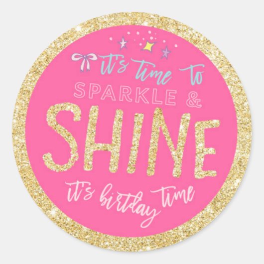 Glitter Sparkle Birthday Sticker (Voorkant)