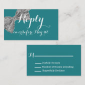 Glitter Sparkle Bow RSVP-kaarten Informatiekaartje (Voorkant / Achterkant)