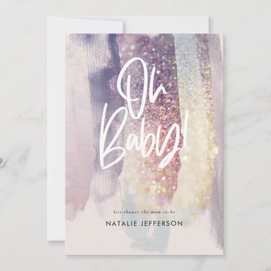 glitter sparkle classter op baby shower feest (Voorkant)