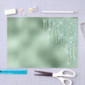 Glitter Sparkle Drips Mint Green folie Tissuepapier (Craft)