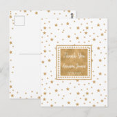 Glitter Sparkle, gepersonaliseerde Gold Star Harte Briefkaart (Voorkant / Achterkant)