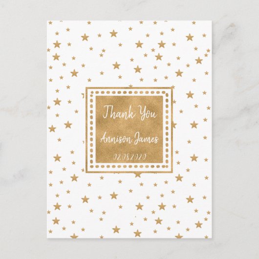 Glitter Sparkle, gepersonaliseerde Gold Star Harte Briefkaart (Voorkant)