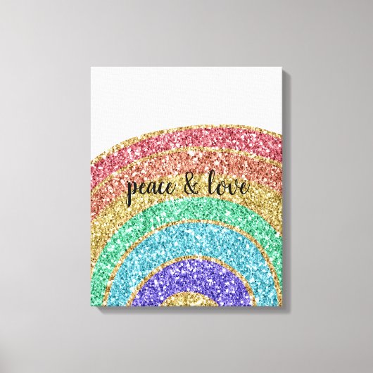 Glitter Sparkle Gold Rainbow Canvas Afdruk (Voorkant)