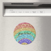 Glitter Sparkle Gold Rainbow gepersonaliseerd Magneet (Insitu (Vaatwasser))