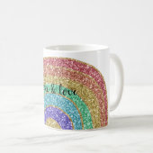 Glitter Sparkle Gold Rainbow Koffiemok (Voorkant rechts)