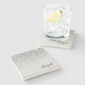 Glitter Sparkle Modern Stenen Onderzetter (Zijkant)