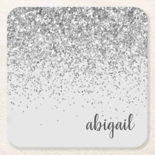 Glitter Sparkle Modern Vierkante Kartonnen Onderzetter