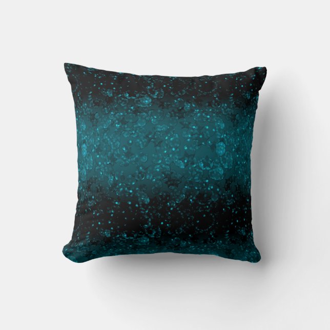 Glitter sparkle naadloze confetti turquoise shine kussen (Voorkant)