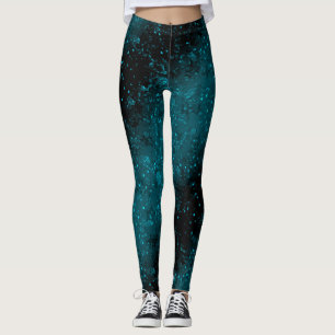 Glitter sparkle naadloze confetti turquoise shine leggings