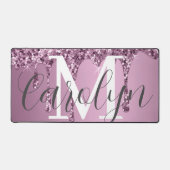 Glitter Sparkle Roos Blush Girly Pink Naam Bureaumat (Voorkant)