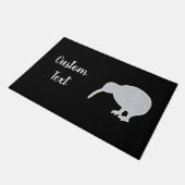 Glitter Sparkle Silver NZ Kiwi met aangepaste teks Deurmat (Schuin)