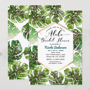 Glitter Sparkle Tropical Leaves Vrijgezellenfeest Kaart