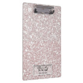 Glitter Sparkle White Stripes Modern Gepersonalise Klembord (Rechts)