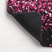 Glitter sparkles roze zwarte glamoureus muismat (Hoek)