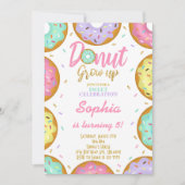 Glitter Sprinkle Donuts Verjaardag uitnodiging (Voorkant)
