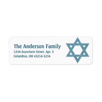 Glitter Star van David Hanukkah Adresetiketten d2 Etiket