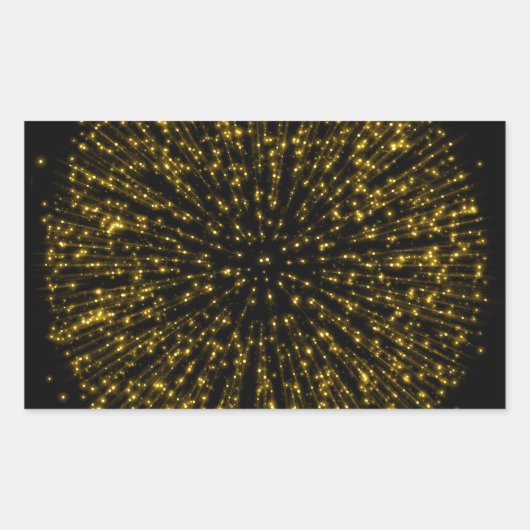 Glitter Starburst Sunburst Fireworks Sparkle Rechthoekige Sticker (Voorkant)