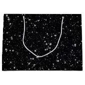 Glitter Stars2 - Silver Black Groot Cadeauzakje (Voorkant)