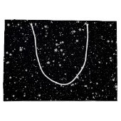 Glitter Stars2 - Silver Black Groot Cadeauzakje (Achterkant)