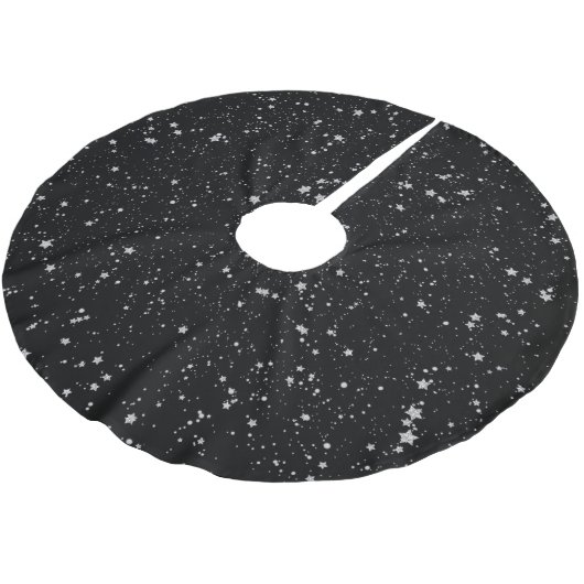 Glitter Stars2 - Silver Black Kerstboom Rok (Gekanteld)