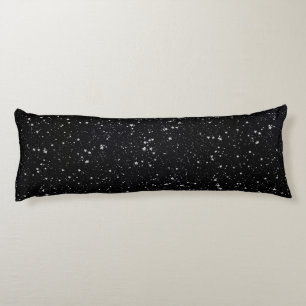 Glitter Stars2 - Silver Black Lichaamskussen